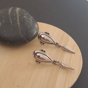 Sterling Silver VintageTeardrop Post Earrings